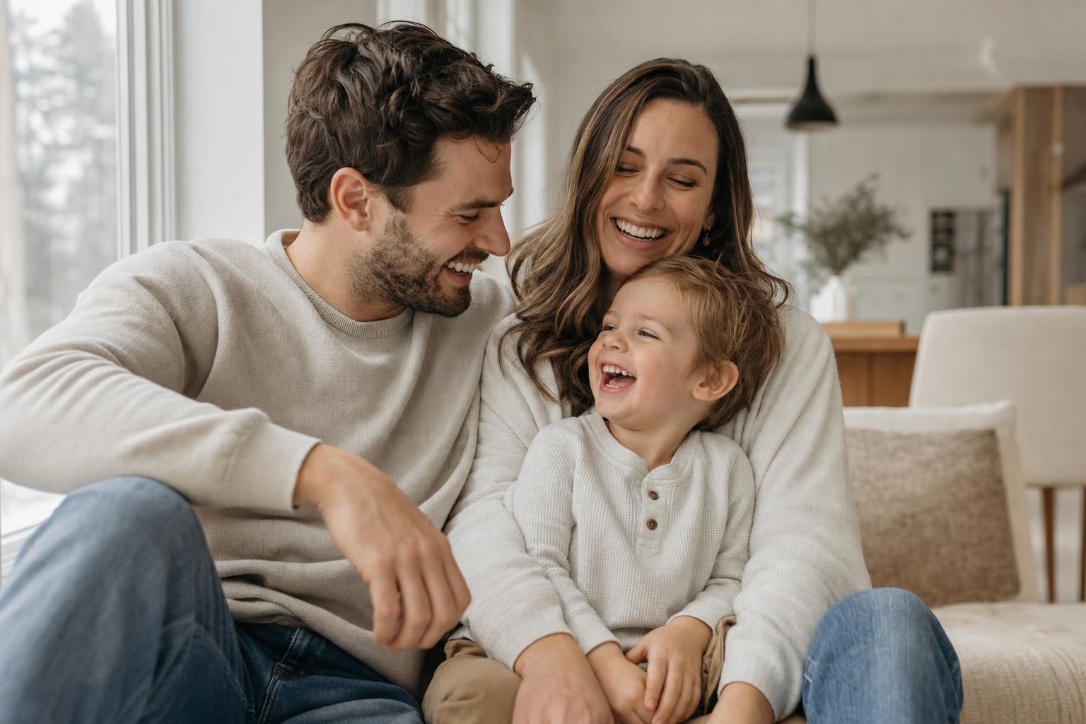 Une famille sereine à la maison