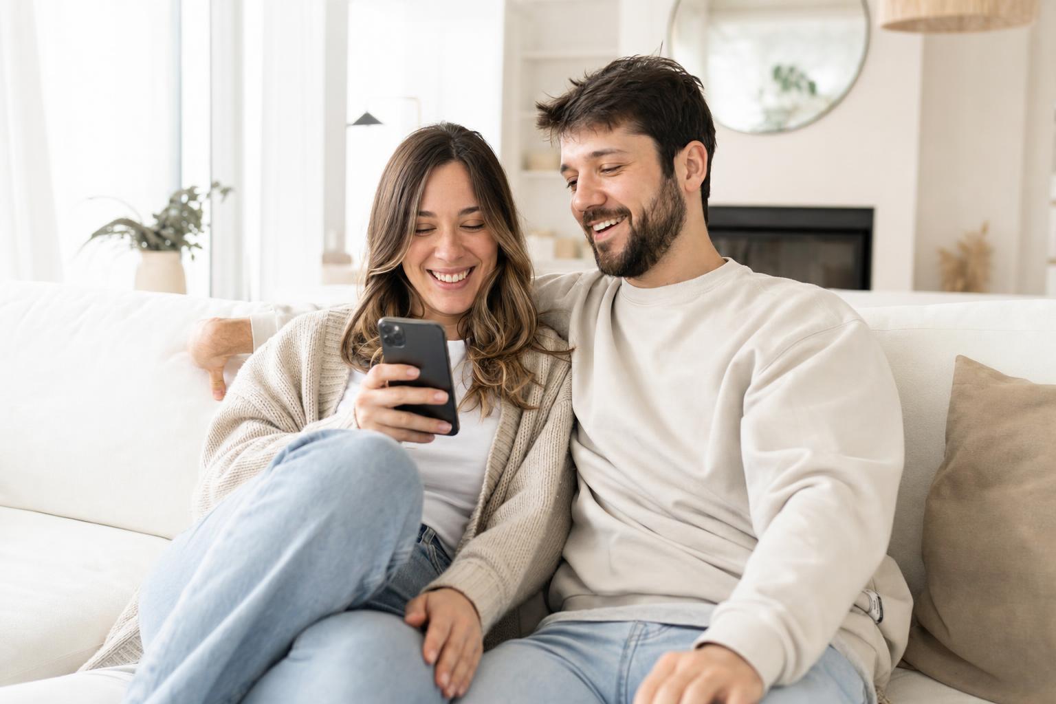 Un couple compare son assurance vie à la maison